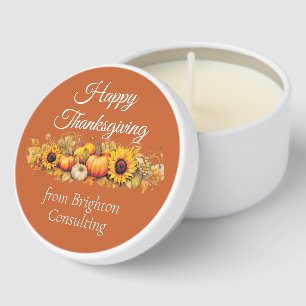 Happy Thanksgiving Pumpkin Patch Custom Business Mini Candle Favors