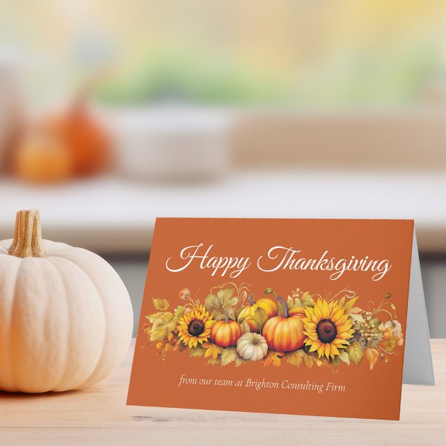 Happy Thanksgiving Pumpkin Patch Custom Orange Holiday Card (Creator Uploaded)