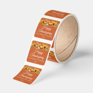 Happy Thanksgiving Pumpkin Patch Farm Business Square Sticker