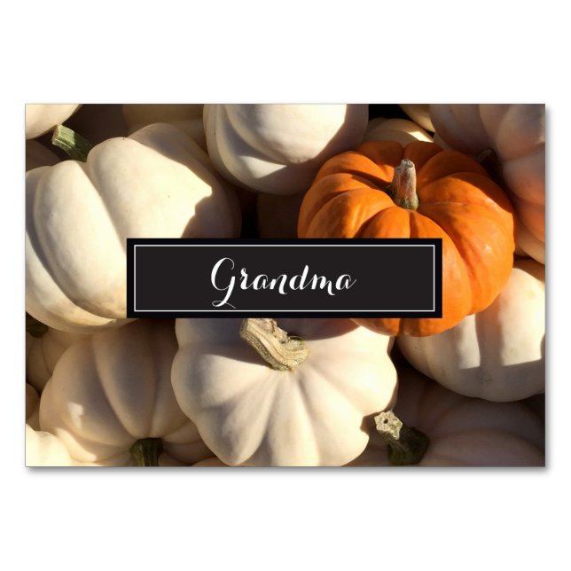 Happy Thanksgiving, Pumpkin photo Table Number (Front)