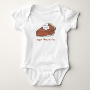 Happy Thanksgiving Pumpkin Pie Slice Foodie Baby Bodysuit