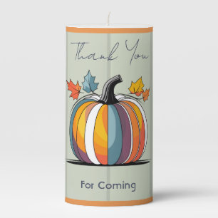 Happy Thanksgiving Pumpkin Pillar Candle