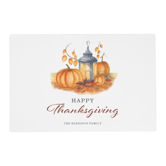 Happy Thanksgiving Pumpkin Placemat (Front)