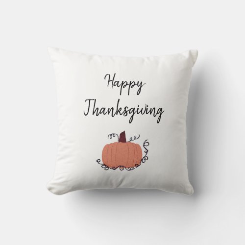 Happy Thanksgiving Pumpkin   Throw Pillow