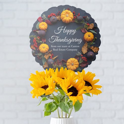 Happy Thanksgiving Pumpkin Wreath Custom Business Balloon