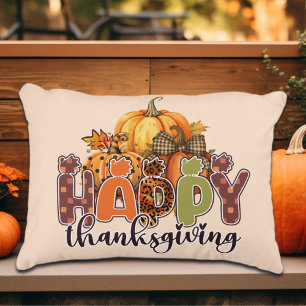 Happy Thanksgiving Pumpkins Accent Pillow