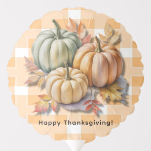 Happy Thanksgiving Pumpkins & Autumn Leaves Balloon