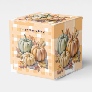 Happy Thanksgiving Pumpkins & Autumn Leaves Favor Boxes