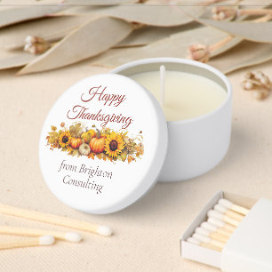 Happy Thanksgiving Pumpkins Custom Company Party Mini Candle Favors