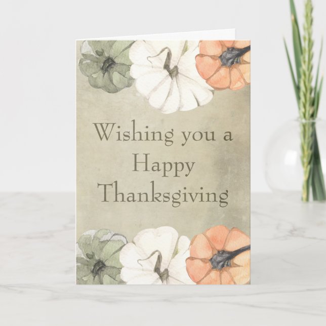 Happy Thanksgiving Pumpkins Custom Message Card (Front)