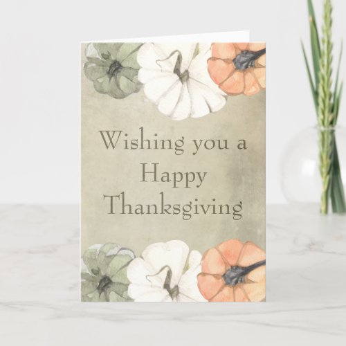 Happy Thanksgiving Pumpkins Custom Message Card