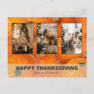 Happy Thanksgiving Pumpkins Custom Photo Holiday Postcard