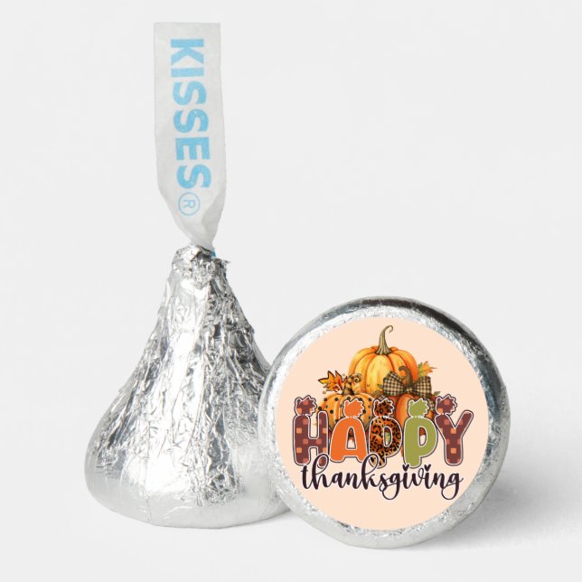 Happy Thanksgiving Pumpkins Hershey®'s Kisses® (Front)