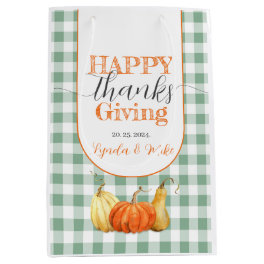 Happy Thanksgiving Pumpkins Medium Gift Bag