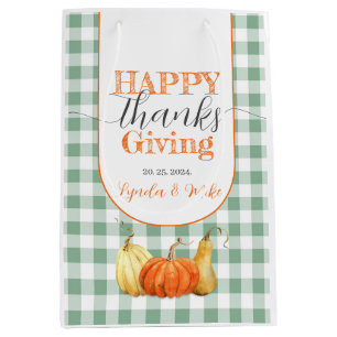 Happy Thanksgiving Pumpkins Medium Gift Bag
