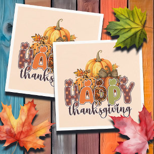 Happy Thanksgiving Pumpkins Napkins
