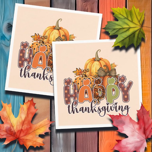Happy Thanksgiving Pumpkins Napkins (Creator Uploaded)