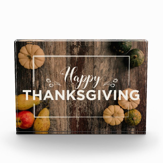 Happy Thanksgiving pumpkins Photo Block (Front)