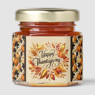 Happy Thanksgiving pumpkins wreath Honey Jar Favors