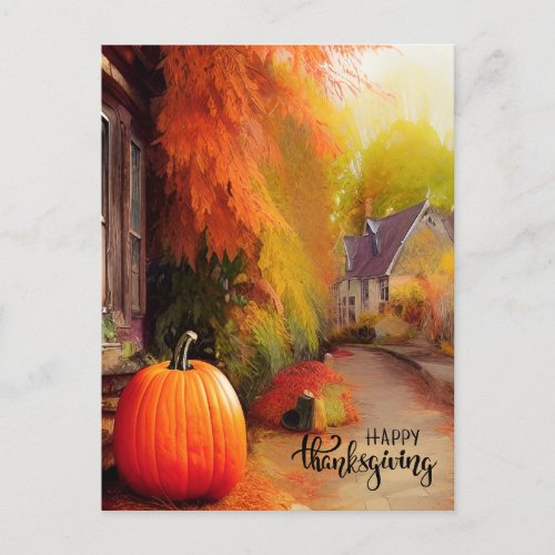 Happy Thanksgiving Quiet Life at Countryside  Postcard