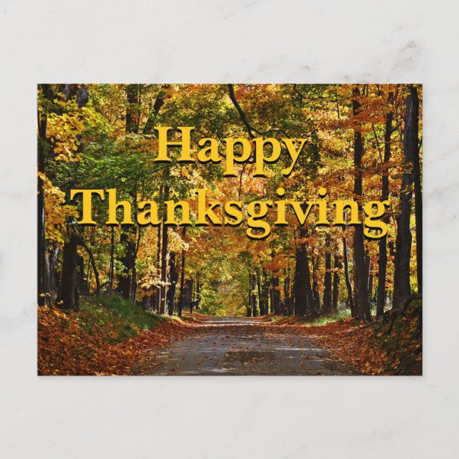 Happy Thanksgiving: Ralph Waldo Emerson Poem Holiday Postcard (Front)