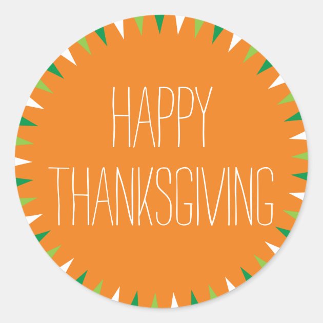 Happy Thanksgiving Round Sticker