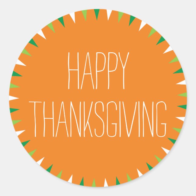 Happy Thanksgiving Round Sticker (Front)