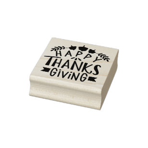 Happy Thanksgiving Rubber Stamp