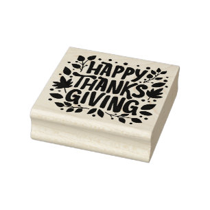 Happy Thanksgiving Rubber Stamp
