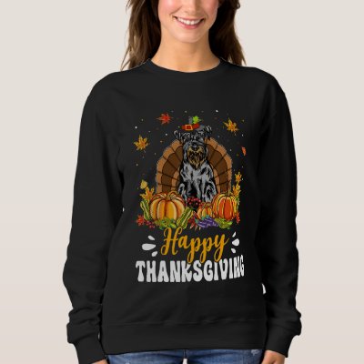 Happy Thanksgiving Schnauzer Dog Turkey Pumpkin Sweatshirt