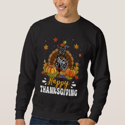 Happy Thanksgiving Schnauzer Dog Turkey Pumpkin Sweatshirt