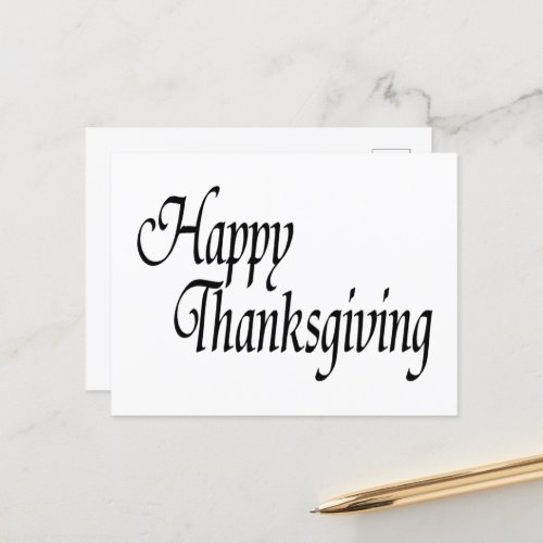 Happy Thanksgiving Script Postcard