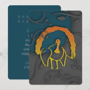 Happy Thanksgiving Shadow Turkey Invitation