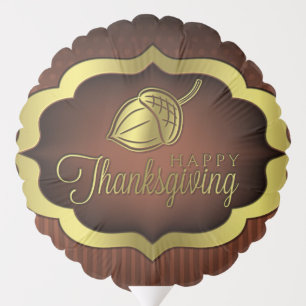 Happy Thanksgiving Shield with Acorn Balloon