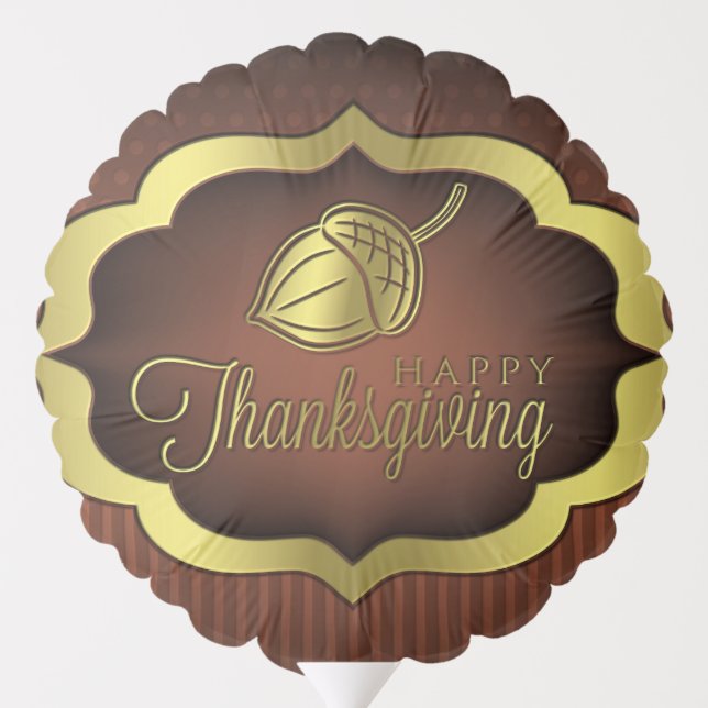 Happy Thanksgiving Shield with Acorn Balloon (Back)