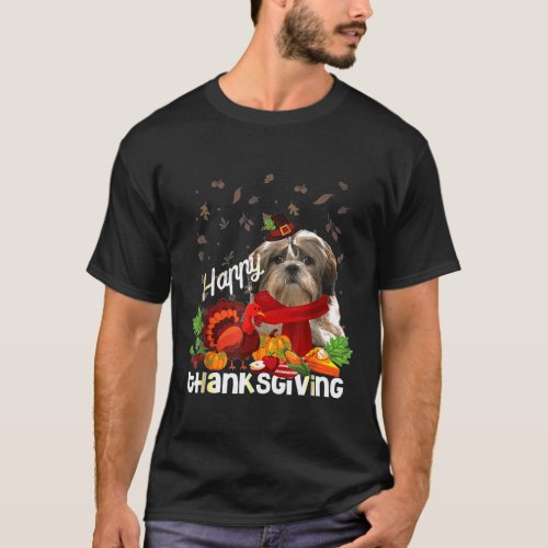 Happy Thanksgiving Shih Tzu Dog      T_Shirt