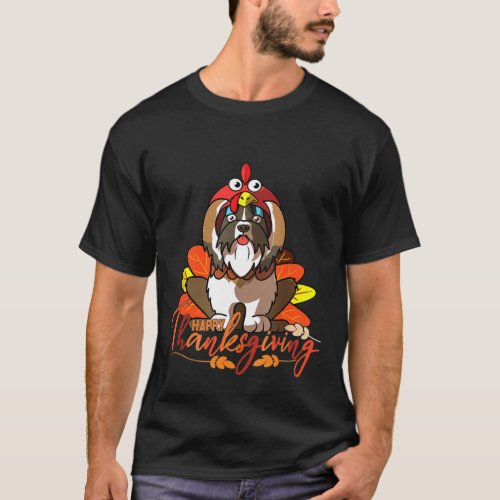 Happy Thanksgiving Shih Tzu Dog     T_Shirt