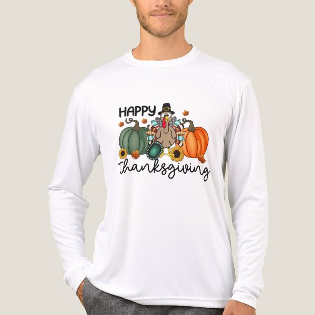 Happy Thanksgiving Shirt | Fall Holiday Turkey Day (Front)