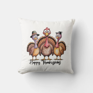 Happy Thanksgiving Shirt   Fall Holiday Turkey Day Throw Pillow