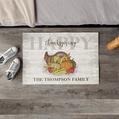 Happy Thanksgiving Simple Autumn Harvest Custom Doormat