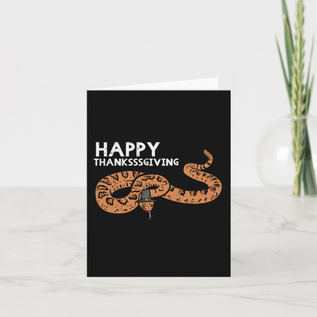 Happy Thanksgiving Snake Funny Fall Serpent Men Wo Card (Front)