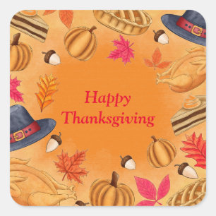 Happy Thanksgiving Square Sticker