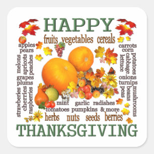 Happy Thanksgiving Square Sticker