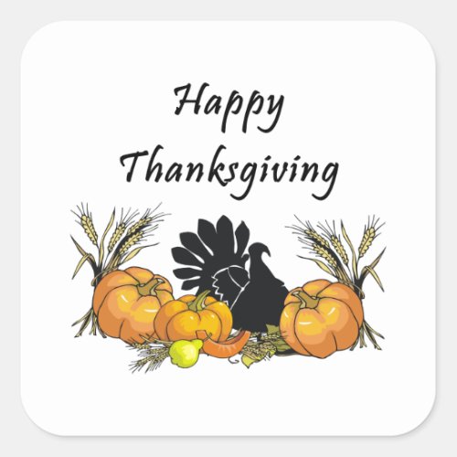 Happy Thanksgiving Square Sticker