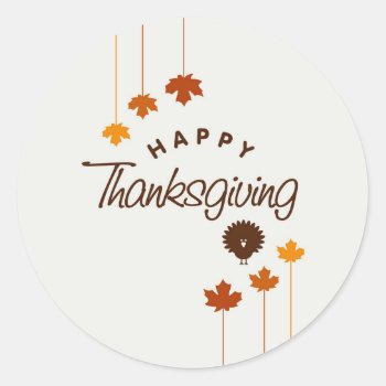 Happy Thanksgiving Sticker by MushiStore at Zazzle