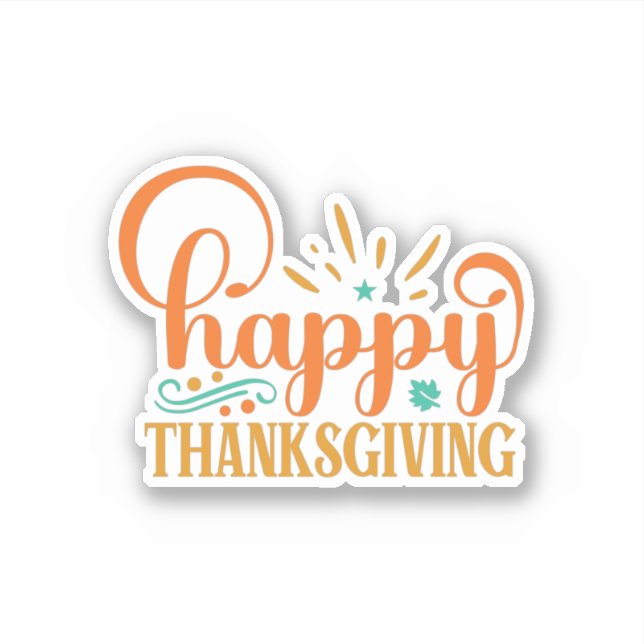 Happy Thanksgiving Sticker (Front)