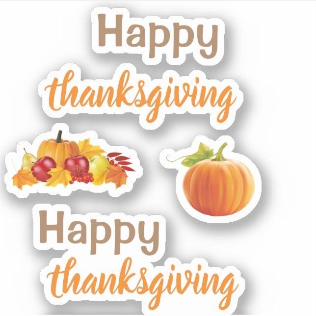 Happy thanksgiving Stickers (Front)