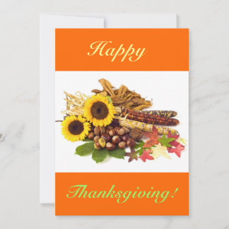 Happy Thanksgiving Sunflowers V Invitation