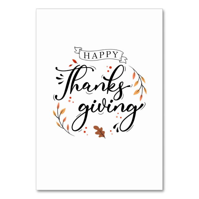 Happy Thanksgiving Table Number (Front)