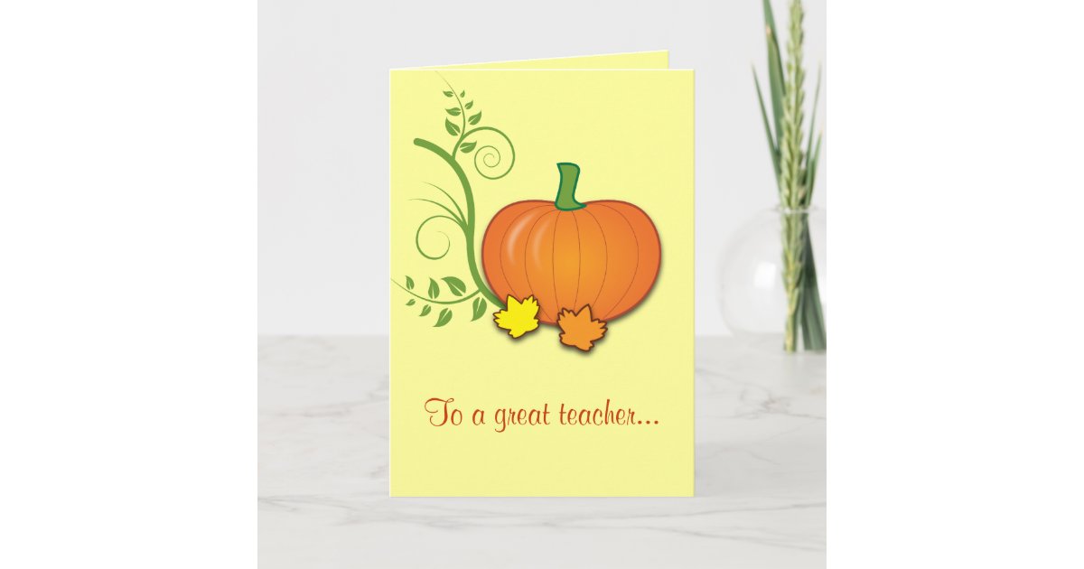 Happy Thanksgiving Teacher's Card | Zazzle.com